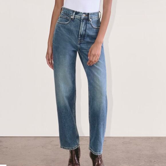 Everlane Denim - Everlane Women's 90's Way High Straight Leg Jean Size 25 Long Mid Indigo